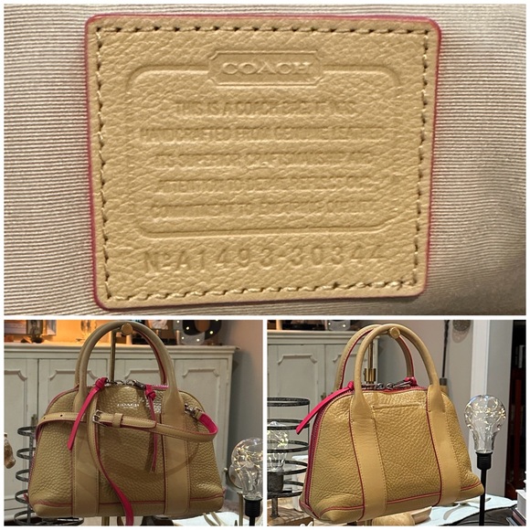 Coach Tan Leather Satchel with Pink Trim (Set of 2) - Picture 14 of 16